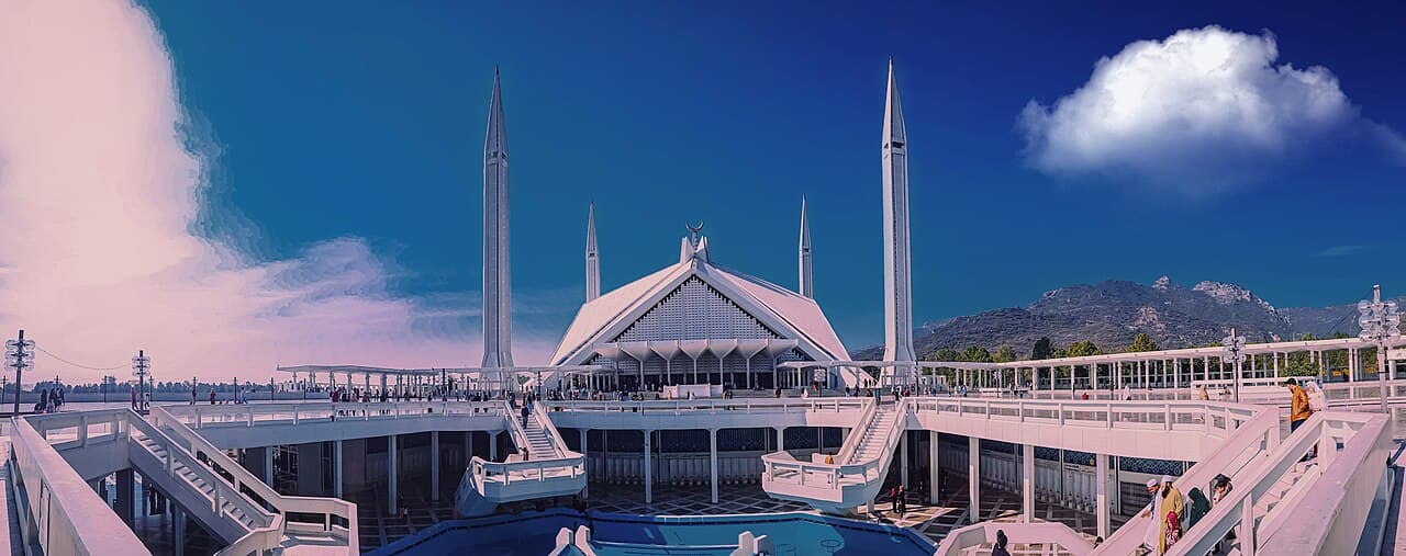 Faisal Mosque in Islamic Republic of Pakistan